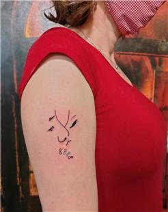 izgisel pen ift ve Sonsuzluk aretleri Dvmesi / Couple Kissing and Infinity Symbols Tattoo