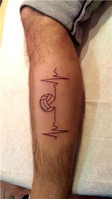 voleybol-topu-ve-kalp-ritmi-dovmesi---volleyball-and-heart-rhythm-tattoo