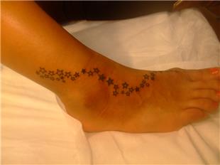 Ayak zerine Yldzlar Dvmesi / Stars Tattoo on Foot