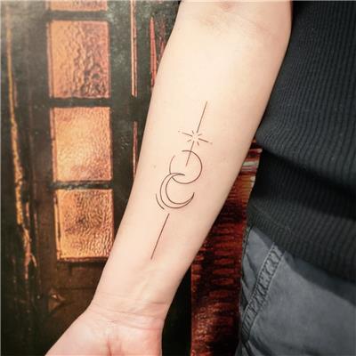 cizgisel-ay-gunes-yildiz-dovmesi---moon-sun-and-star-tattoo