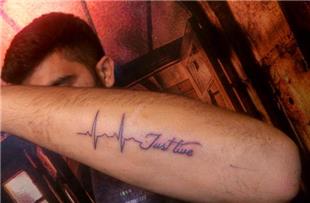 Just Live Kardiyo Kalp Ritmi Dvme / Just Live Heart Rhythm Tattoo