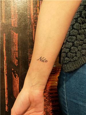 nil-ismi-ve-yildiz-dovmesi---name-and-star-tattoo