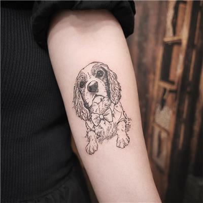 cavalier-king-charles-spaniel-kopek-portresi-dovme---cavalier-king-charles-spaniel-dog-portrait-tattoo