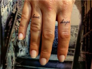Ak Umut Parmak Yaz Dvmeleri / Love Hope Finger Tattoos