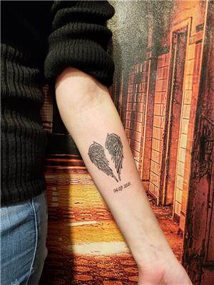 melek-kanadi-ve-tarih-dovmesi---angel-wings-and-date-tattoo