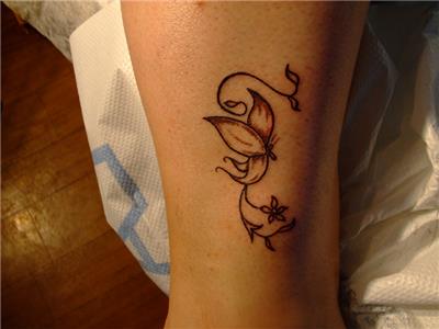 kelebek-cicek-dovmeleri---butterfly-flower-tattoos