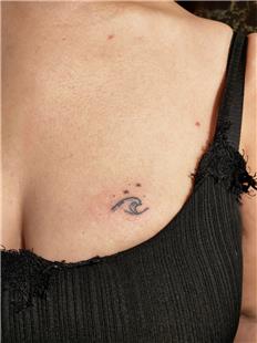 Mavi Siyah Dalga ve Yldzlar Dvmesi / Black Blue Wave and Stars Tattoo