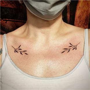 Omuza Yapraklar elenk Dvmesi / Leaves Tattoos
