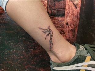 Simurg Zümrüdü Anka Kuşu Ayak Bileği Dövmesi / Phoenix Leg Tattoo