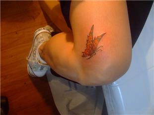 Bacağa Kelebek Dövmesi / Butterfly Leg Tattoos