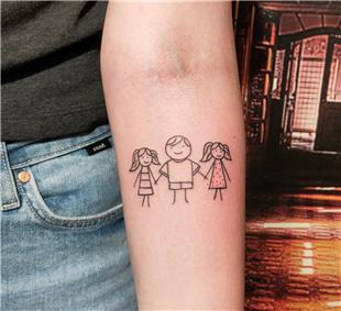 Çocuk Çizimi Dövmeler / Stickman Kids Tattoos