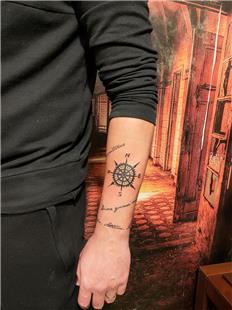 Pusula ve Latince Yazlar Dvmesi / Compass and Latin Quotes Tattoo