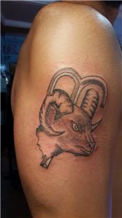 Koç ve Koç Burcu Simgesi Dövme /  Aries Horoscope Tattoo