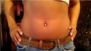 Yldz eklinde Gbek Piercing / Star Belly Button Navel Piercing