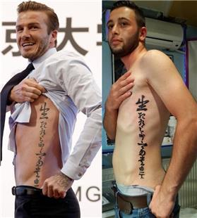 David Beckham Çince Yazı Dövmesi / David Beckham Chinese Kanji Tattoo