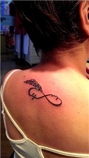 Ak Yaam Sonsuzluk Ty Dvmesi / Love Life Infinity Feather Tattoo