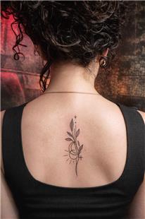 S�rta G�ne� Ay Y�ld�z Yapraklar D�vmesi / Sun Moon Star Leaves Tattoo on Back