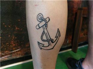 Bacağa Çapa Dövmesi / Anchor Tattoos
