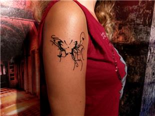 Kol Üzerinde Siyah Kelebekler Dövmesi / Black Butterflies Tattoo