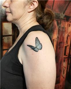 Mavi Kelebek Dövmesi / Blue Butterfly Tattoo
