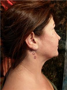 Kulak Arkasna Yldz Dvmesi / Star Tattoo Behind Ear