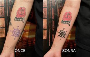 Gl Dvmesi Dzeltme ve Pusula Dvmesi / Rose and Compass Tattoo