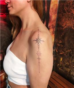 Omuza izgisel Sembol Dvmesi / Line Symbol Girl Tattoo