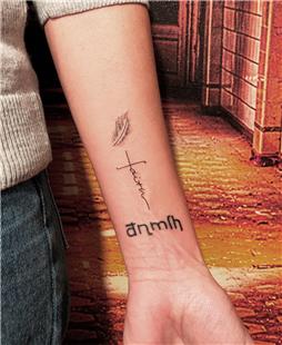 Faith Ha ve Ty Dvmesi / Faith Cross and Feather Tattoo