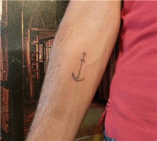 Minimal izgisel  apa Dvmesi / Minimal Line Work Anchor Tattoo