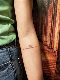 Minimal izgisel Kedi Dvmesi / Minimal Line Cat Tattoo