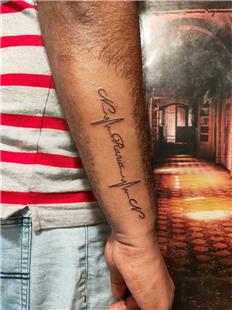 N Harfi Kalp Ritmi Rania Dvmesi / Name and Heartbeat Tattoo