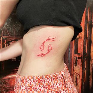 Kırmızı Koi Balığı Dövmesi / Red Koi Fish Tattoo