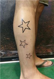 Bacağa Yıldız Dövmesi / Star Tattoo on Leg