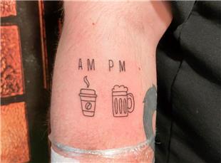 Bira ve Kahve Dövmesi / Am Coffee Pm Beer Tattoo
