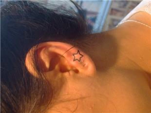 Kulağa Yıldız Dövmesi / Ear Star Tattoo