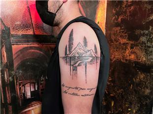 Dalar Nehir ve am Aalar Dvmesi / Mountains Pines and River Tattoo