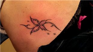 Renkli Kelebek Dövmesi / Pubic Butterfly Tattoo