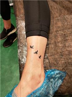 Ayak Bileine Uan Kular Dvmesi / Flying Birds Tattoo