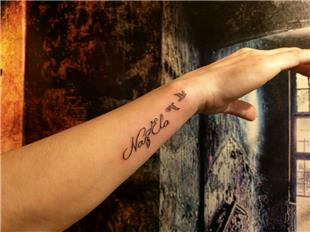 simler ve Uan Kular Dvmesi / Names and Flying Birds Tattoo