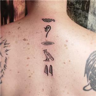 Sırta Hiyeroglif İsim Dövmesi / Hieroglyph Name Tattoo on Back