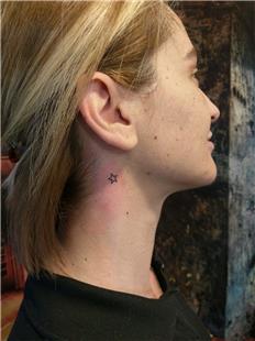 Boyuna Minimal Yldz Dvmesi / Minimal Star Tattoo on Neck 