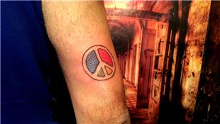 Renkli Bar areti Dvmesi / Colorful Peace Symbol Tattoo
