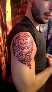 Spiral Helezon Salyangoz Kabuu Fosili Dvmesi / Spiral Snail Fossil Tattoo