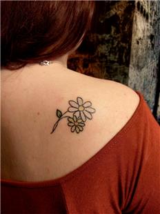 Omuza Papatyalar Dvmesi / Daisy Tattoos on Back Shoulder