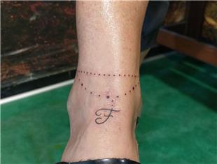 F Harfi ve Halhal Dvmesi / F Letter and Anklet Tattoo