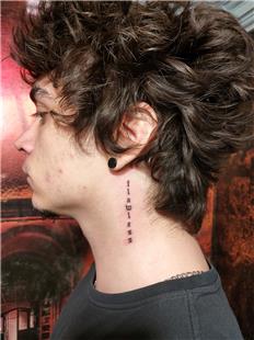 Boyuna Yaz Dvmesi / Neck Lettering Tattoo