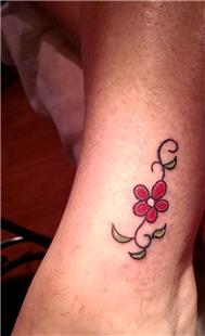 Ayak Bileine iek Dvmesi / Flower Tattoos