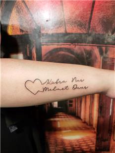 Kalp ve Kbra Nur Mehmet Onur sim Dvmeleri / Heart and Name Tattoos