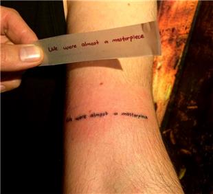 Kendi El Yazs ile we were almost a masterpiece dvmesi / Star Wars we were almost a masterpiece Tattoo