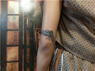 sim ve Tarih Msr ahini ile Kapatma Dvmesi / Name Tattoo Cover Up with Falcon 